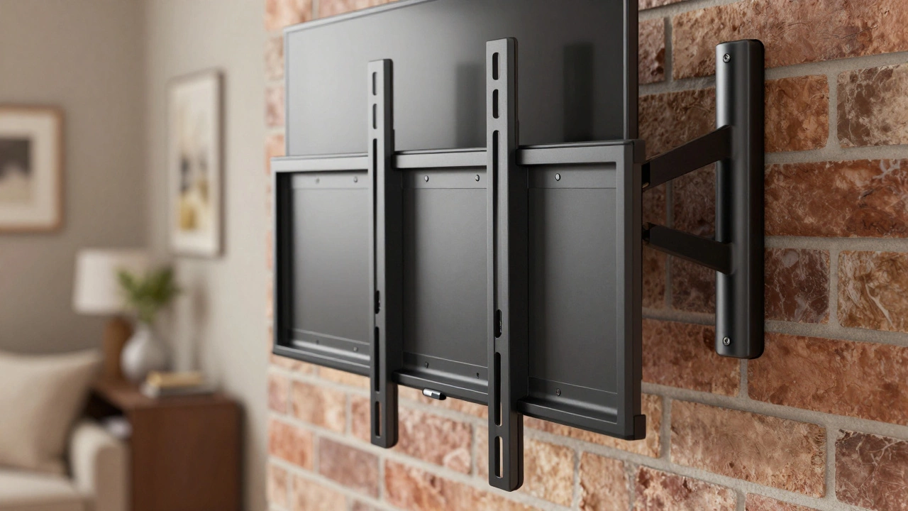 Tilting TV mount adjusting screen angle downwards