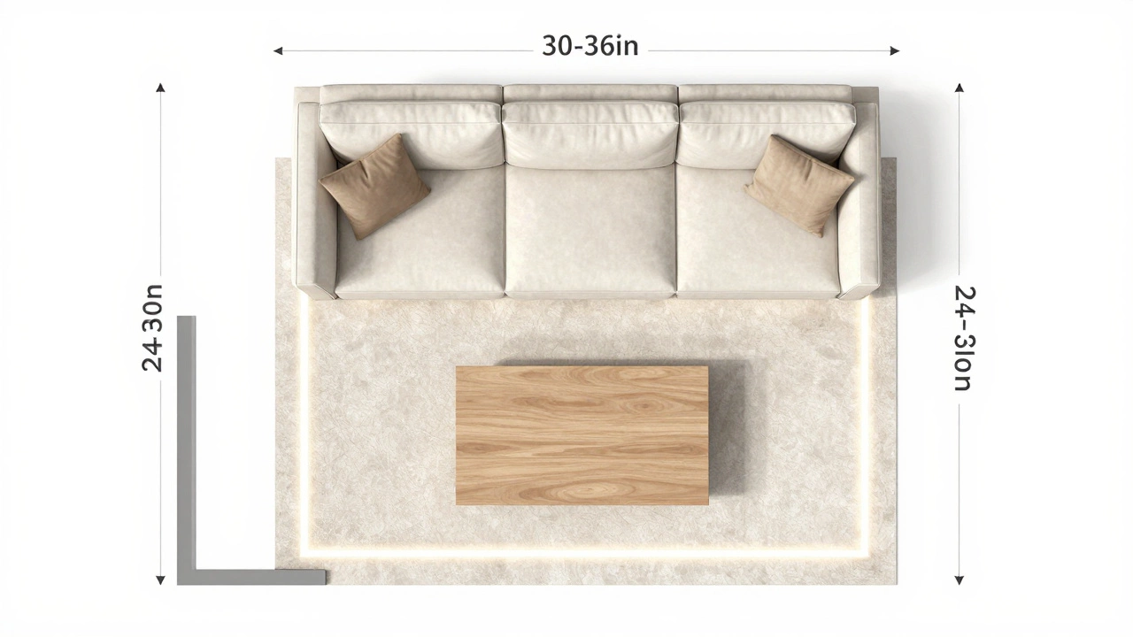 Top-down view of living room layout showing clear walkways